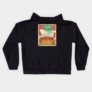 Uluru Australia Vintage Travel Poster Art Kids Hoodie